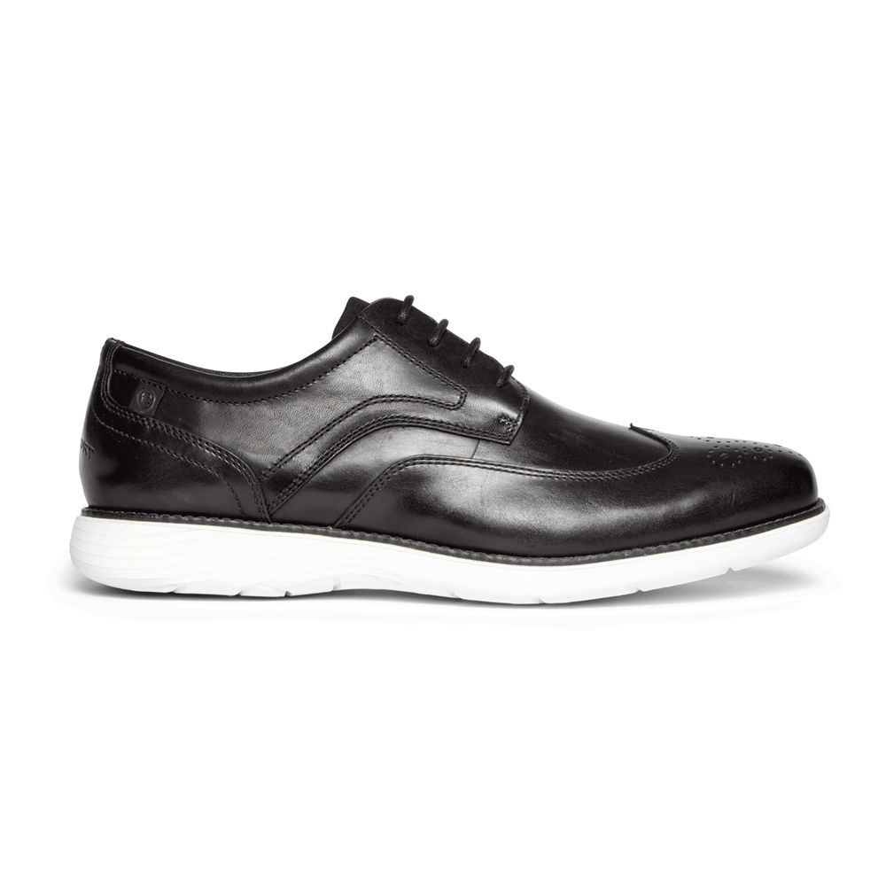 Rockport Oxfords For Mens Black/White - Garett Wingtip - HO5096482